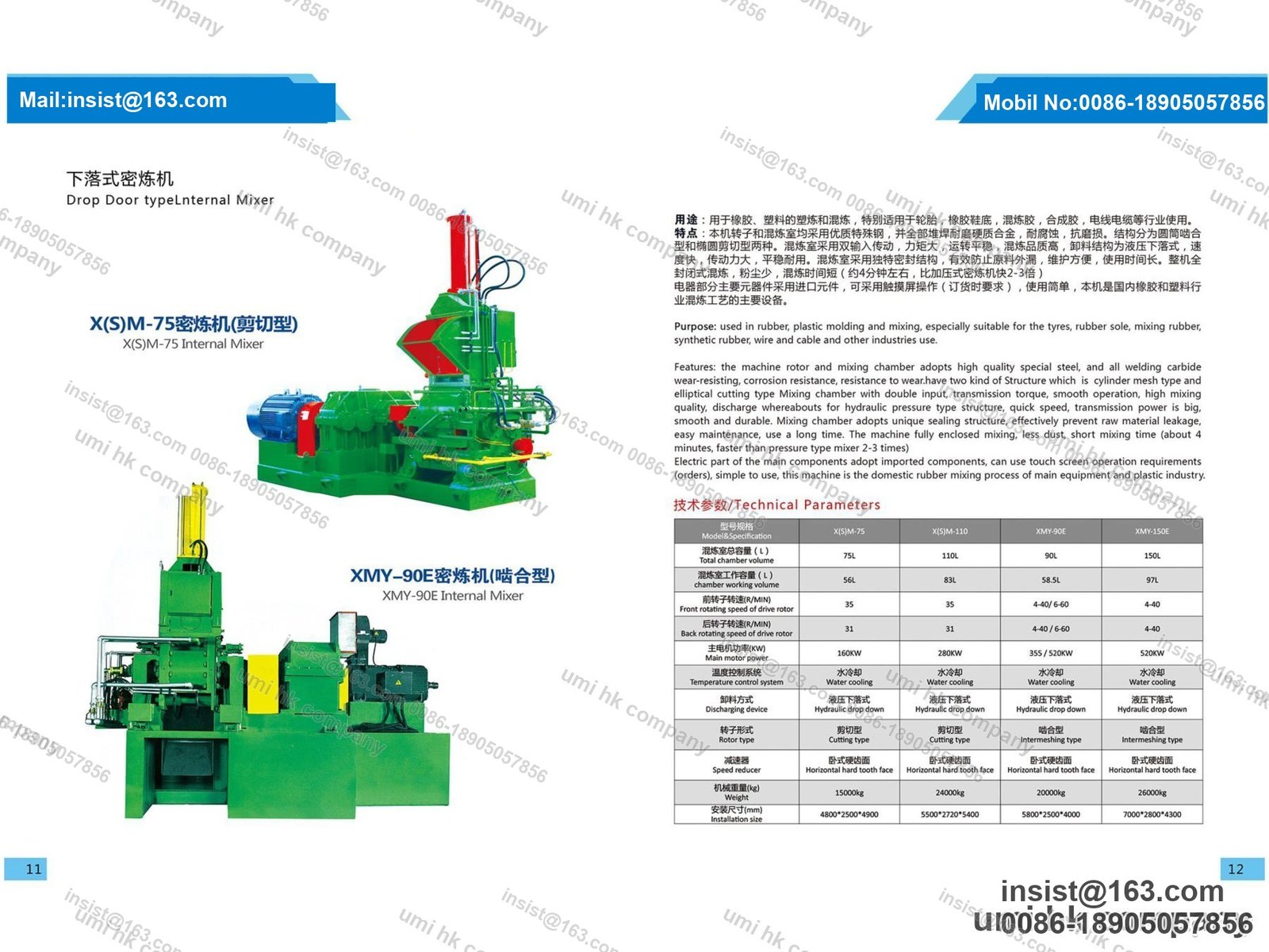 Drop-Door Type Internal Mixer